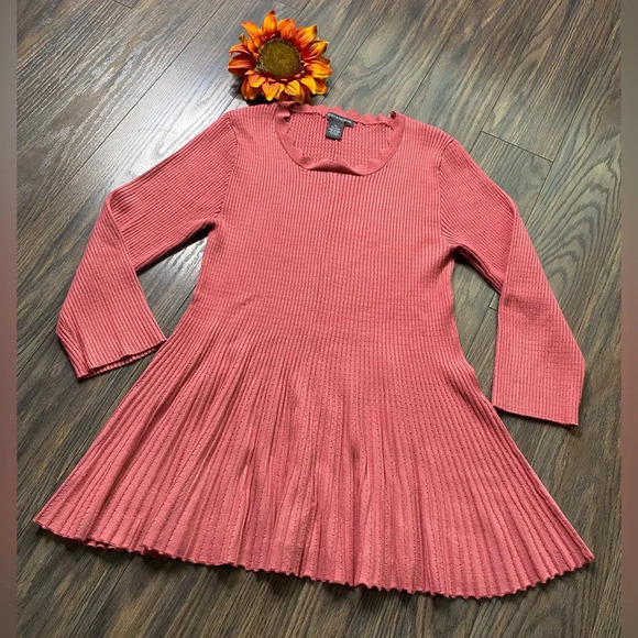 🦋B2G1🦋CHELSEA & THEODORE Babydoll Tunic Knit Sweater | XL | - Picture 3 of 8